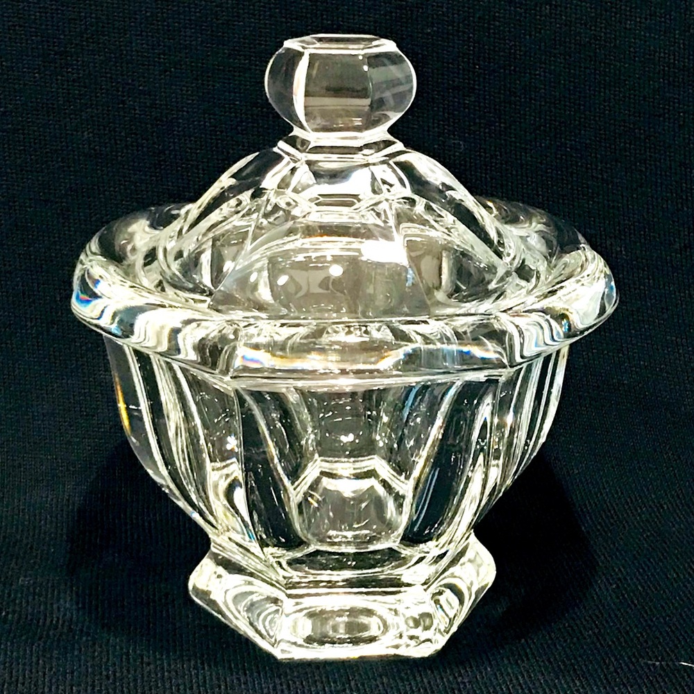 Vintage BACCARAT Bretagne Jam Jelly Candy Lidded Jar Signed 5,5”